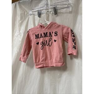 Baby Girls Mama's Girl Leopard Print Cotton Hooded Long Sleeve Shirt Pink 18-24M